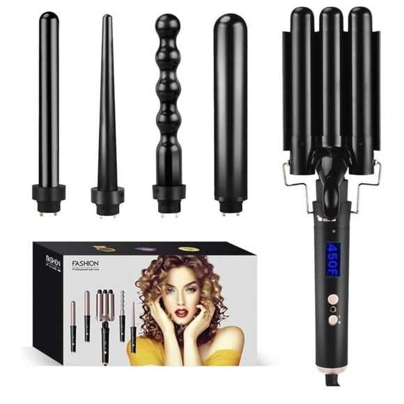 5 in 1 Curling Wand Set w/ Temperature Display Curling Iron Set w/ 5 NEW!! - Picture 1 of 11